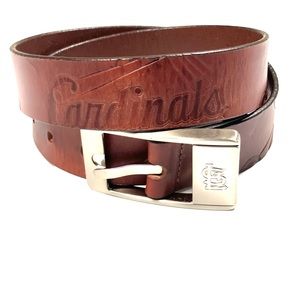 Men's St. Louis Cardinals Brown Leather Belt Sz 32
